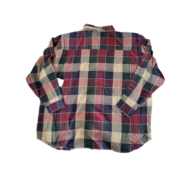 Sold Vintage 80s Cabi Creek women's plaid floral embroidered cotton shirt 2X - Picture 2 of 6